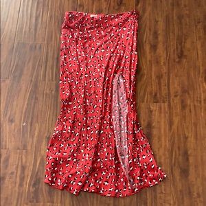 Urban Outfitters Red Midi Skirt